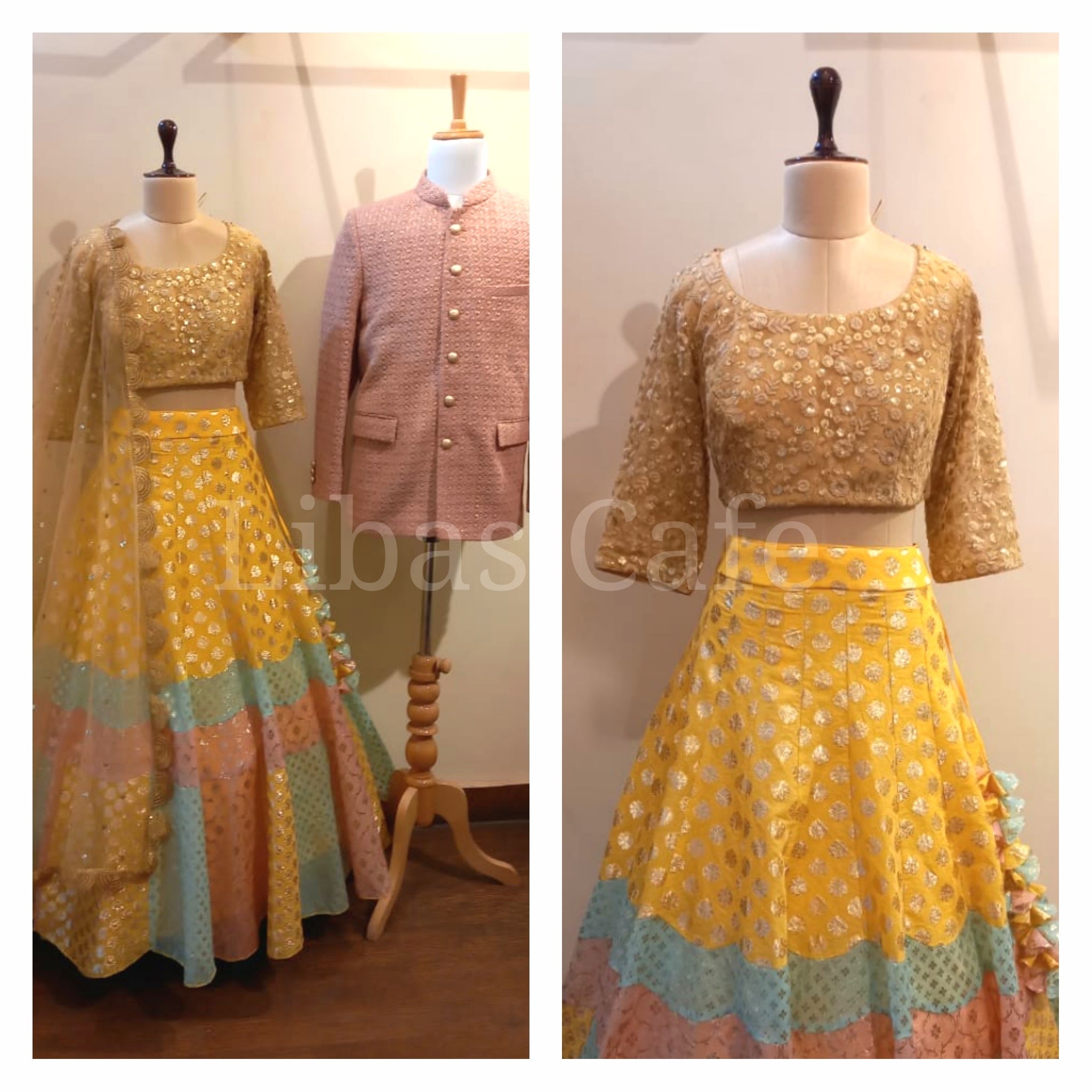 Lakhnavi Band Gala And Chaneri Lehenga